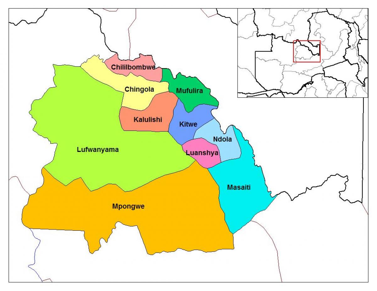 نقشه copperbelt استان زامبیا