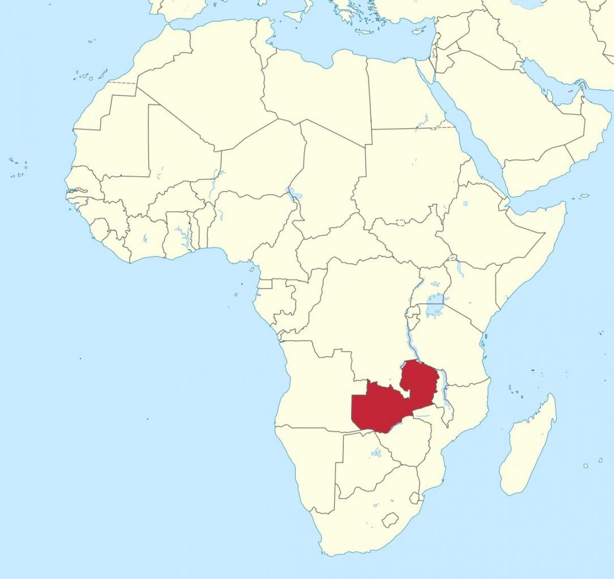 نقشه آفریقا نشان زامبیا