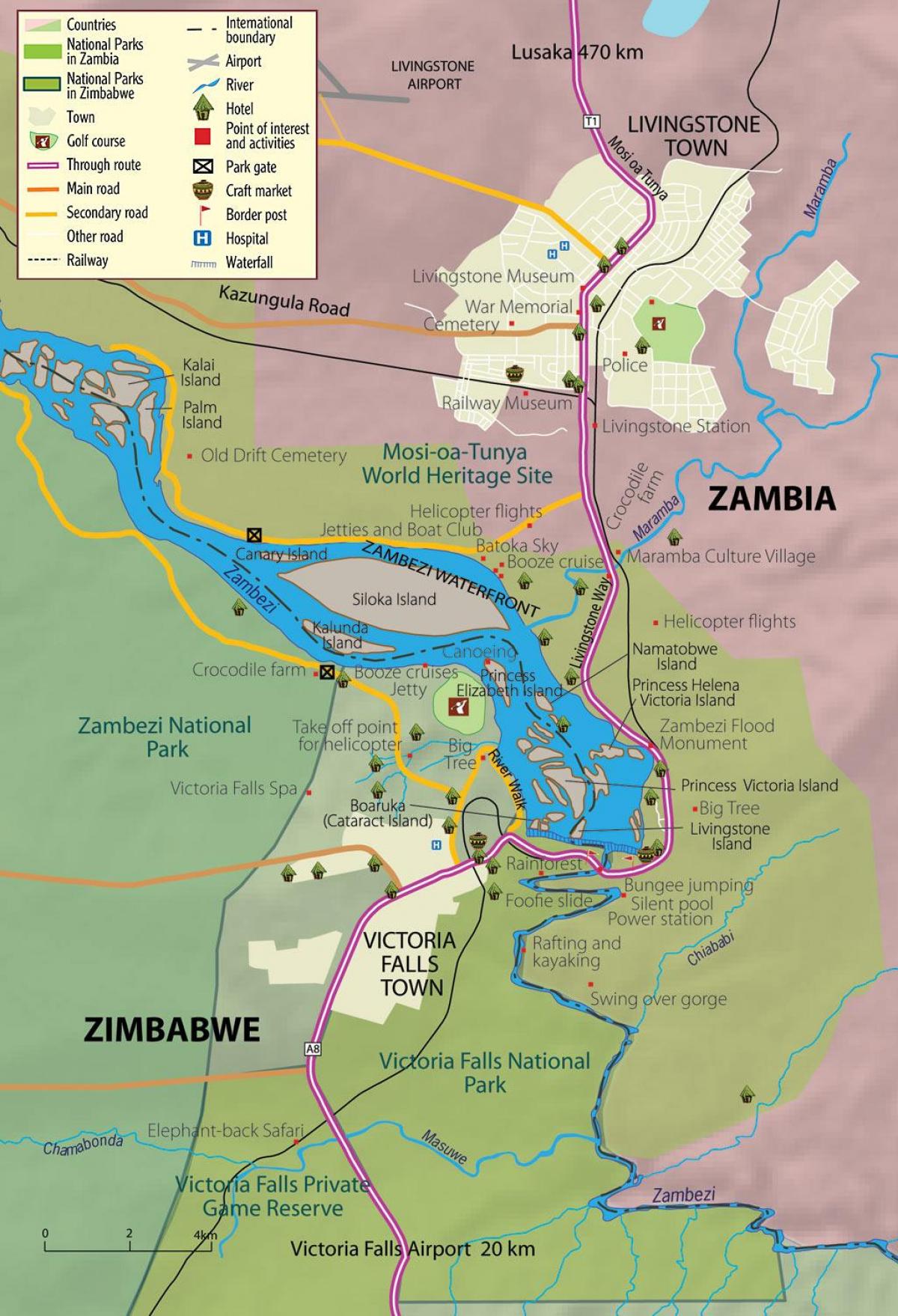 نقشه شهر لیوینگستون زامبیا